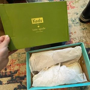 Keds+Kate Spade Ivory satin wedding sneakers, 8.5